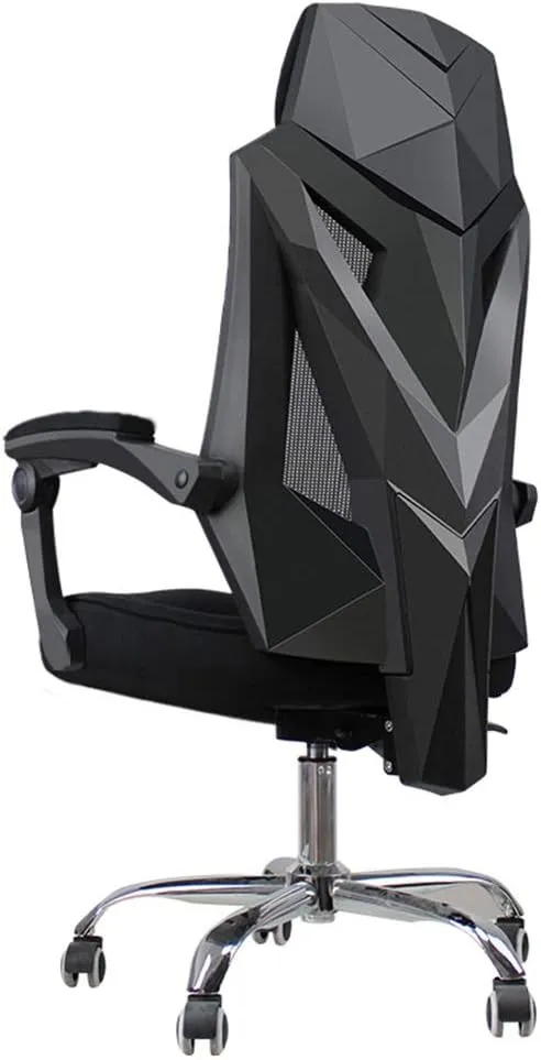 Office Computer Chair E-Sports Swivel Chair, Nylon High Back Game Chair Office Reclining Seat Chairs Ergonomic Breathable Mesh Chair with Tilt Backrest and Linked Handrail Task Chair