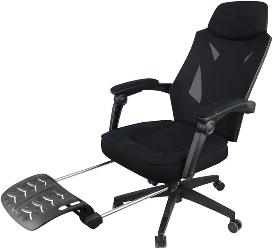 Office Computer Chair E-Sports Swivel Chair, Nylon High Back Game Chair Office Reclining Seat Chairs Ergonomic Breathable Mesh Chair with Tilt Backrest and Linked Handrail Task Chair