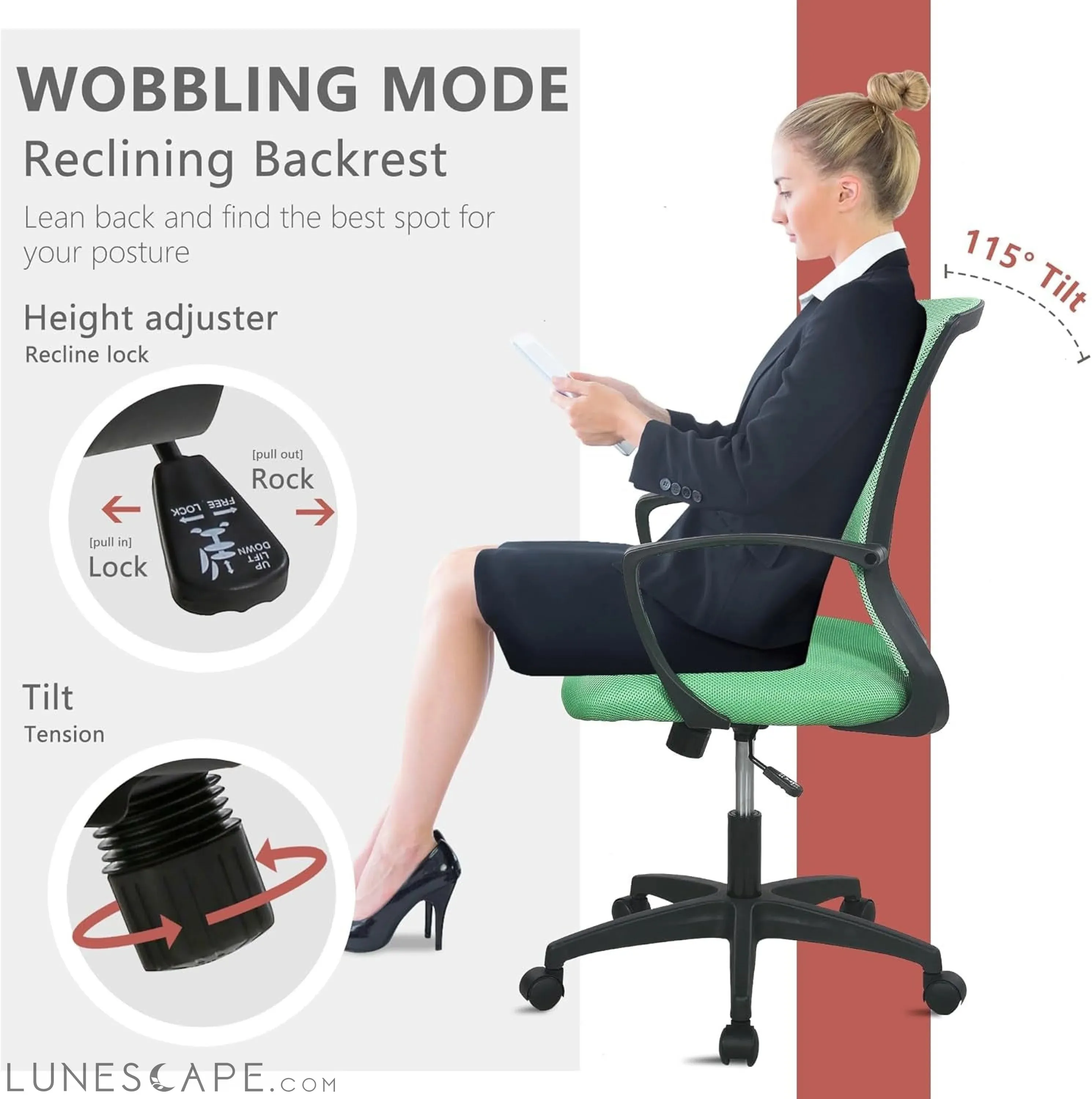 Office Computer Gaming Chair Ergonomic Mesh Desk Chair Adjustable
