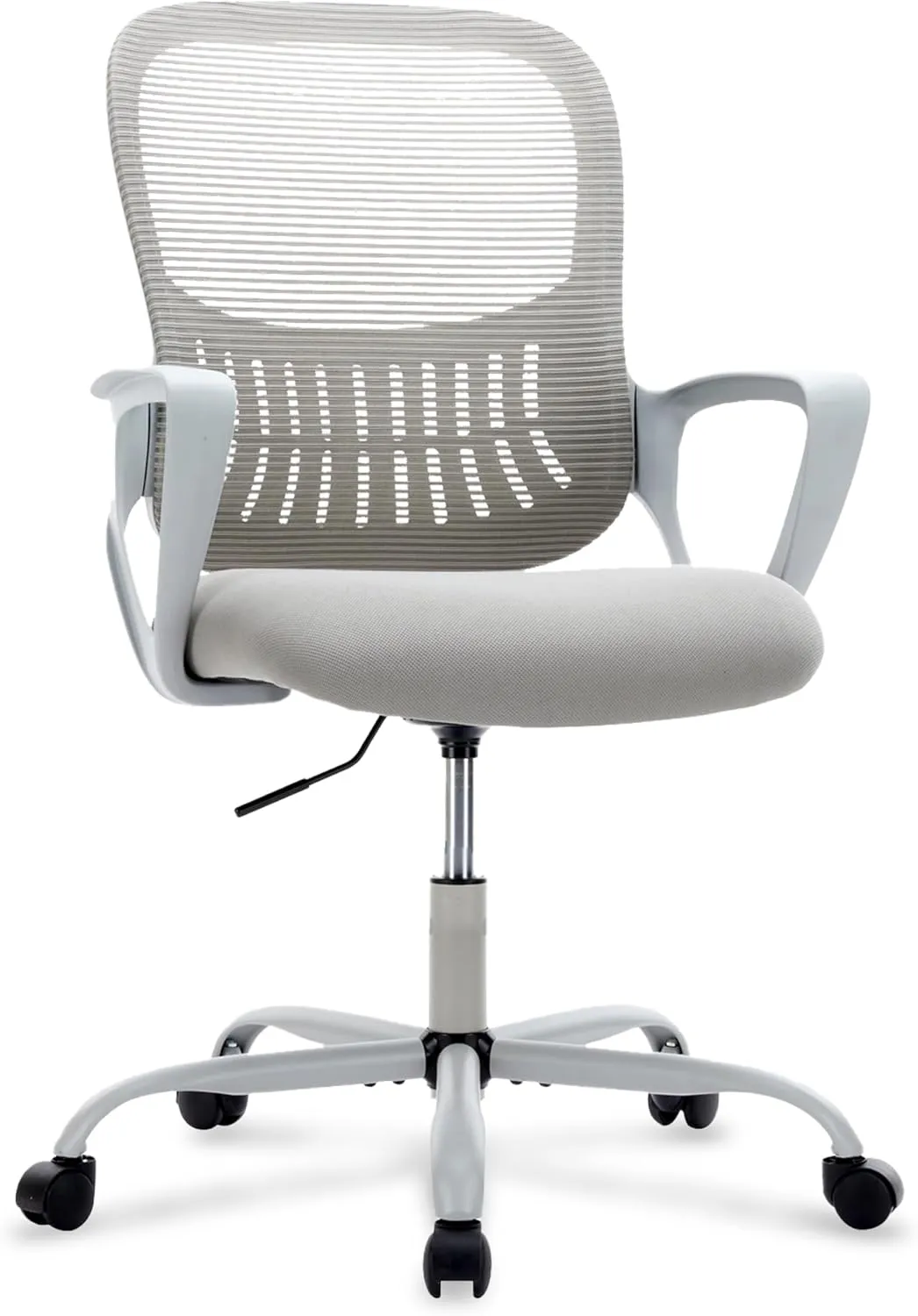 Office Ergonomic Desk Chair, Mesh Comfy Computer Work Chair with Armrests and Adjustable Lumbar Support, Rolling Swivel Executive Task Chair for Home Office, Adults and Teens (Gray)