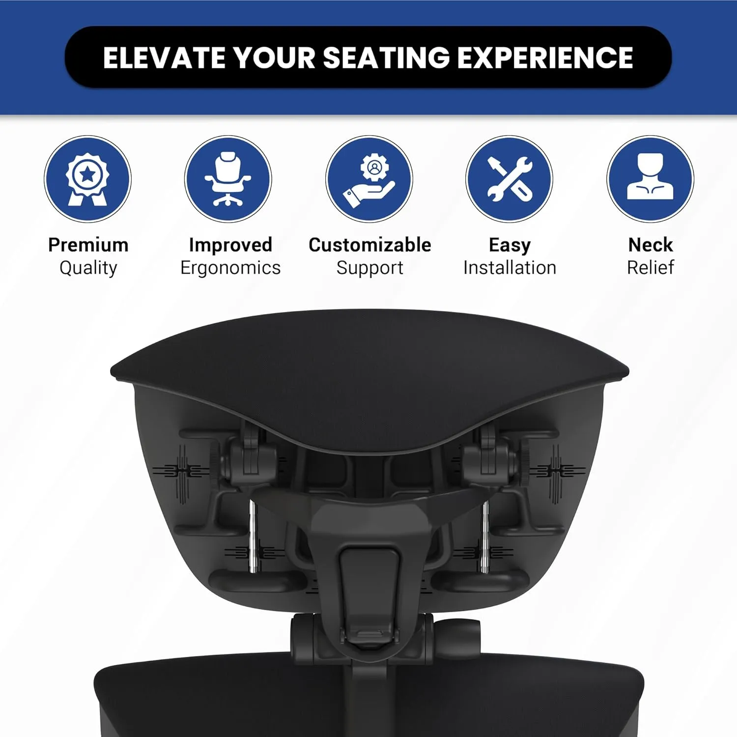 OFFICE LOGIX SHOP Embody Headrest Compatible with Herman Miller Embody Chair (Black Rythem Fabric/Gaphite Frame)