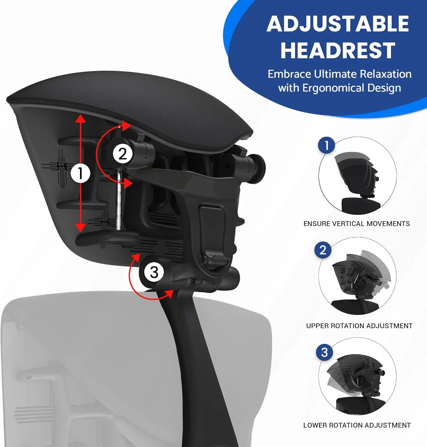 OFFICE LOGIX SHOP Embody Headrest Compatible with Herman Miller Embody Chair (Black Rythem Fabric/Gaphite Frame)