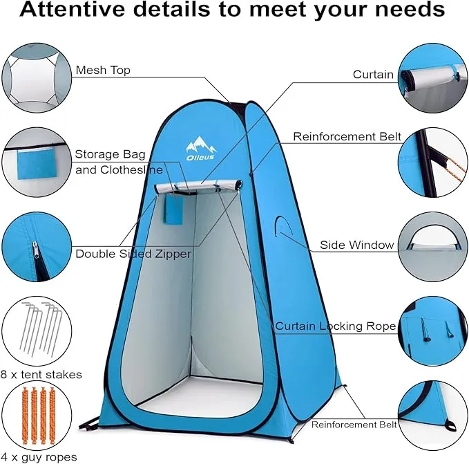 Oileus Pop Up Privacy Tent Portable Shower Tent Beach Changing Room Privacy Tent Camp Toilet Instant Privacy Shelters - Camping Beach Hiking Fishing