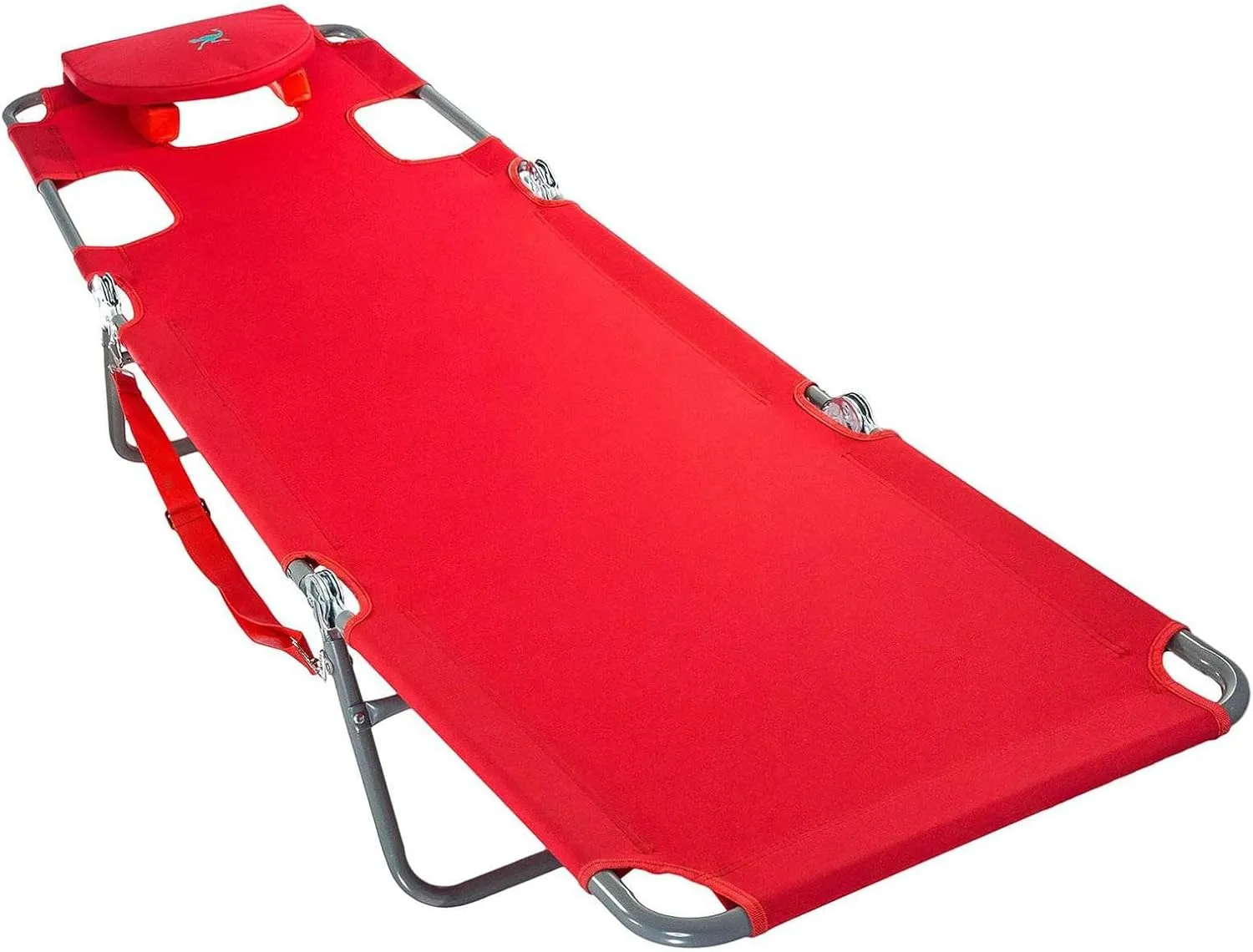Ostrich Beach Lounge Chair, Folding & Reclining Outdoor Chaise Lounger, Red - Portable Adjustable Recliner Chair for Lawn, Pool, Patio, Garden, and Yard