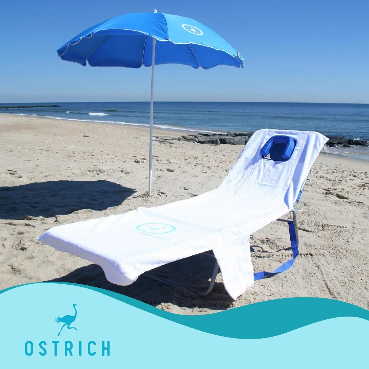Ostrich Beach Lounge Chair, Folding & Reclining Outdoor Chaise Lounger, Red - Portable Adjustable Recliner Chair for Lawn, Pool, Patio, Garden, and Yard