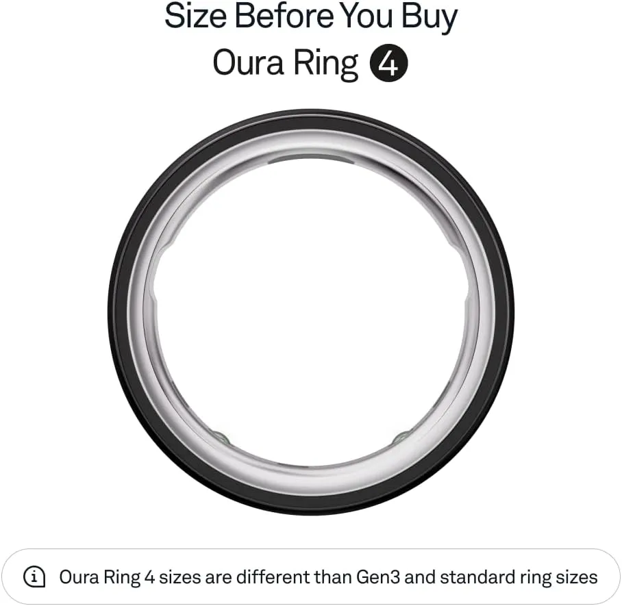 Oura Ring 4 - Black - Size 11 - Smart Ring - Size First with Oura Ring 4 Sizing Kit - Sleep Tracking Wearable - Heart Rate - Fitness Tracker - Up to 8 Days of Battery Life