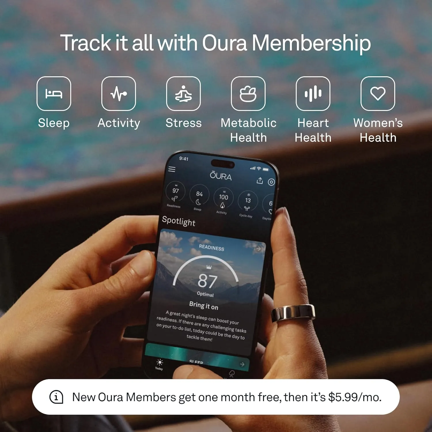 Oura Ring 4 - Black - Size 11 - Smart Ring - Size First with Oura Ring 4 Sizing Kit - Sleep Tracking Wearable - Heart Rate - Fitness Tracker - Up to 8 Days of Battery Life