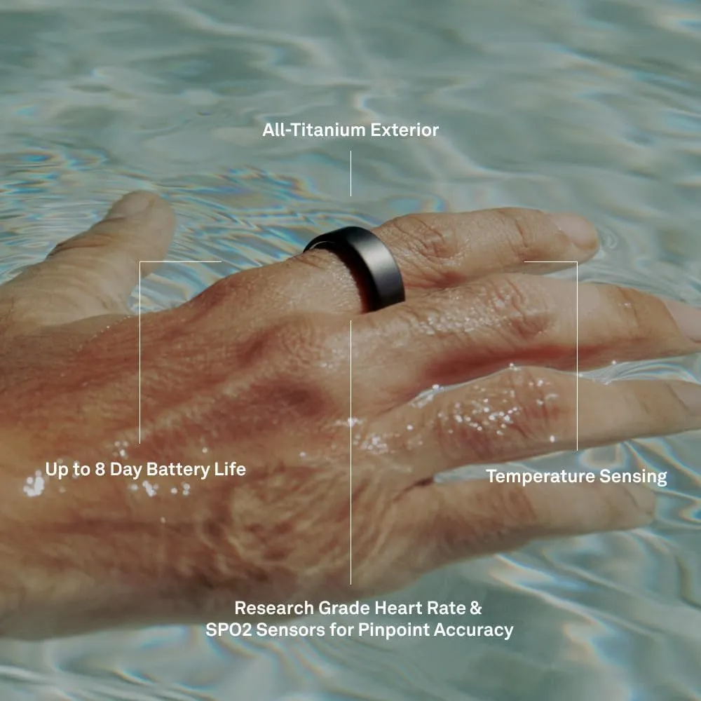 Oura Ring 4 - Black - Size 11 - Smart Ring - Size First with Oura Ring 4 Sizing Kit - Sleep Tracking Wearable - Heart Rate - Fitness Tracker - Up to 8 Days of Battery Life