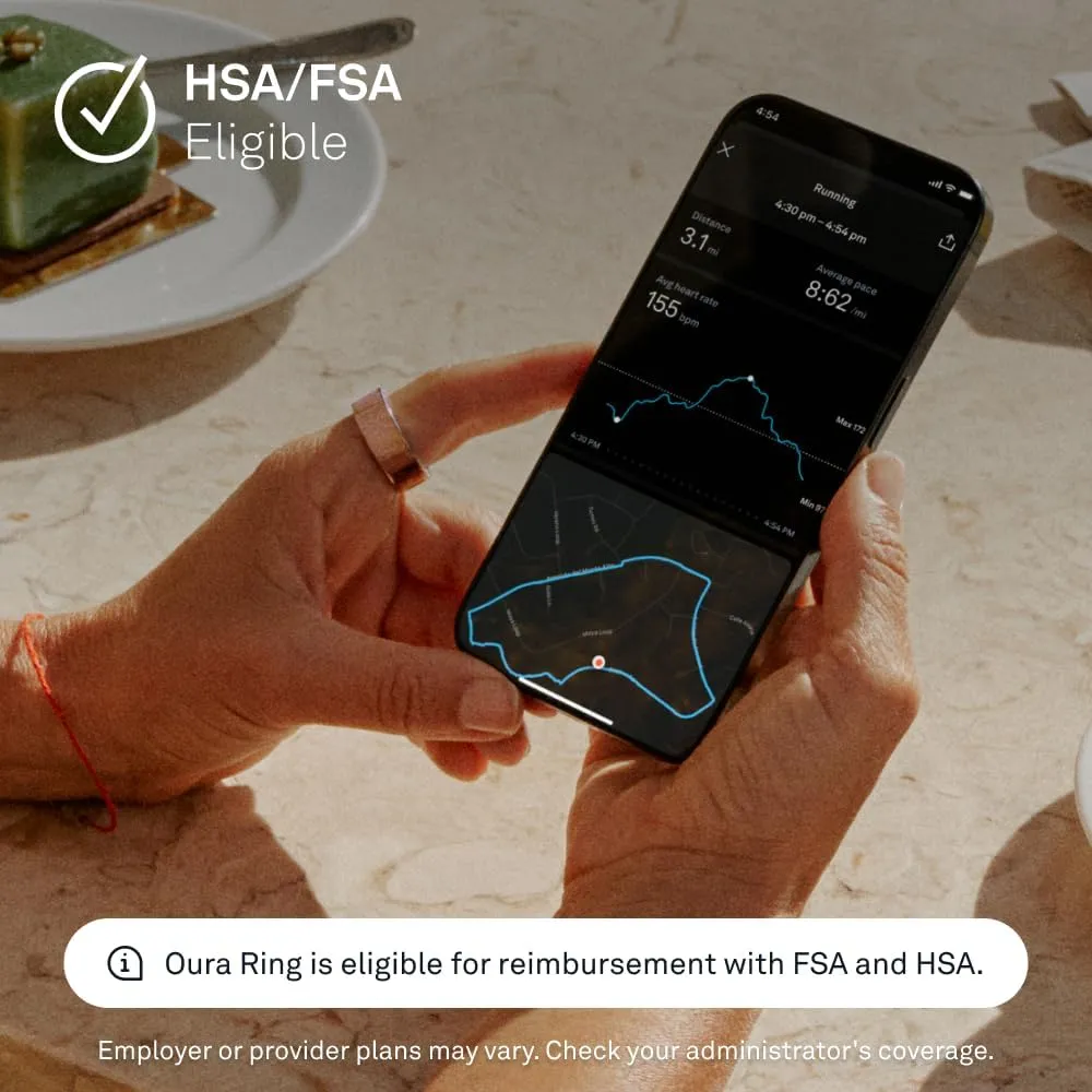Oura Ring 4 - Rose Gold - Size 8 - Smart Ring - Size First with Oura Ring 4 Sizing Kit - Sleep Tracking Wearable - Heart Rate - Fitness Tracker - Up to 8 Days of Battery Life