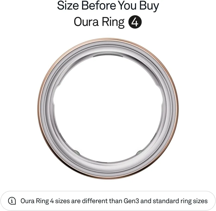 Oura Ring 4 - Rose Gold - Size 8 - Smart Ring - Size First with Oura Ring 4 Sizing Kit - Sleep Tracking Wearable - Heart Rate - Fitness Tracker - Up to 8 Days of Battery Life