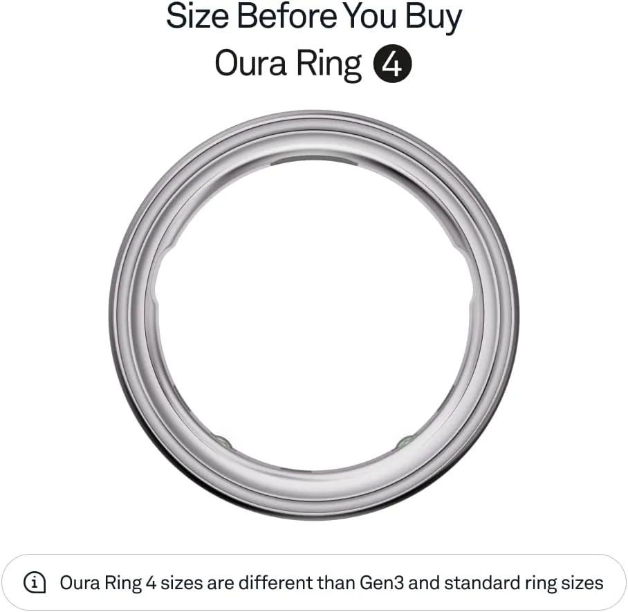 Oura Ring 4 - Silver - Size 10 - Smart Ring - Size First with Oura Ring 4 Sizing Kit - Sleep Tracking Wearable - Heart Rate - Fitness Tracker - Up to 8 Days of Battery Life