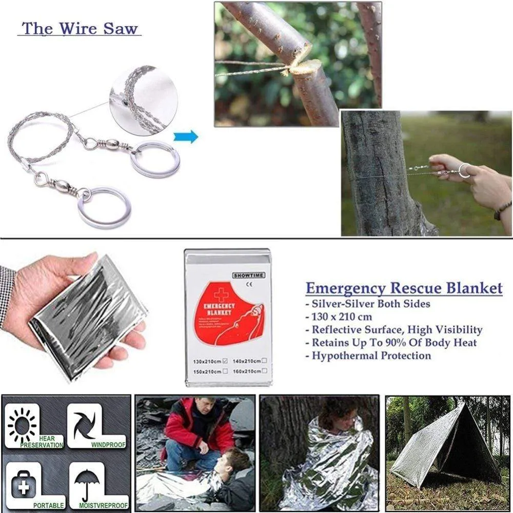 Outdoor Basic Survival Emergency Aid Kits 13 in 1