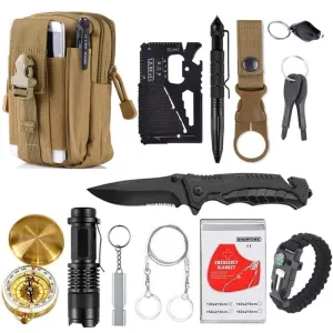 Outdoor Basic Survival Emergency Aid Kits 13 in 1