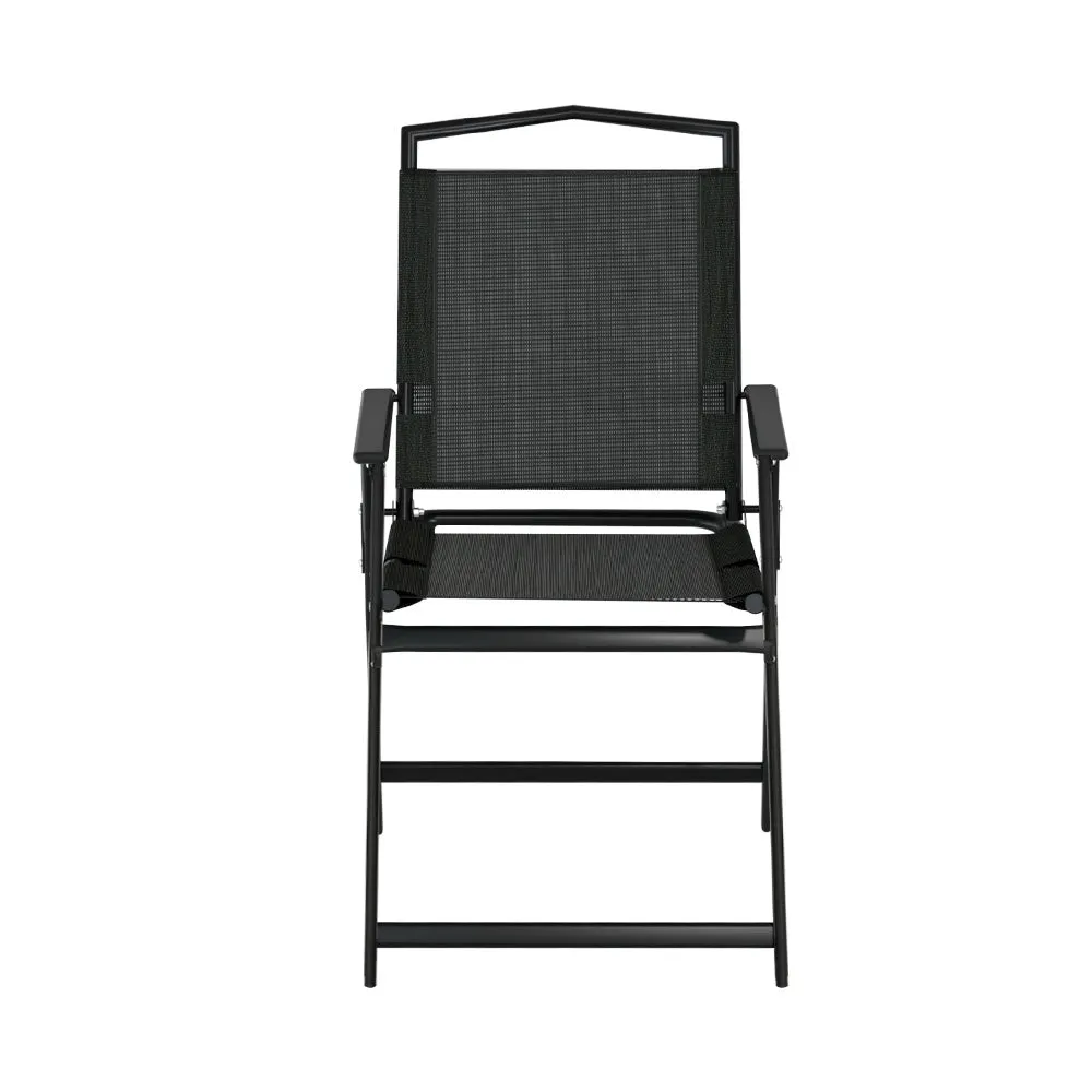 Outdoor Folding Chair with Steel Frame and Water-Resistant Fabric