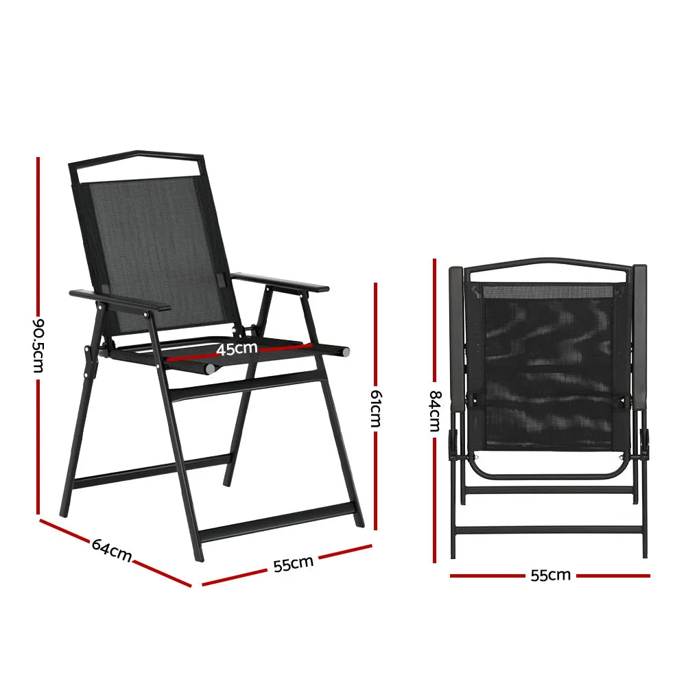 Outdoor Folding Chair with Steel Frame and Water-Resistant Fabric