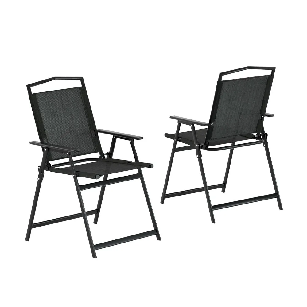 Outdoor Folding Chair with Steel Frame and Water-Resistant Fabric