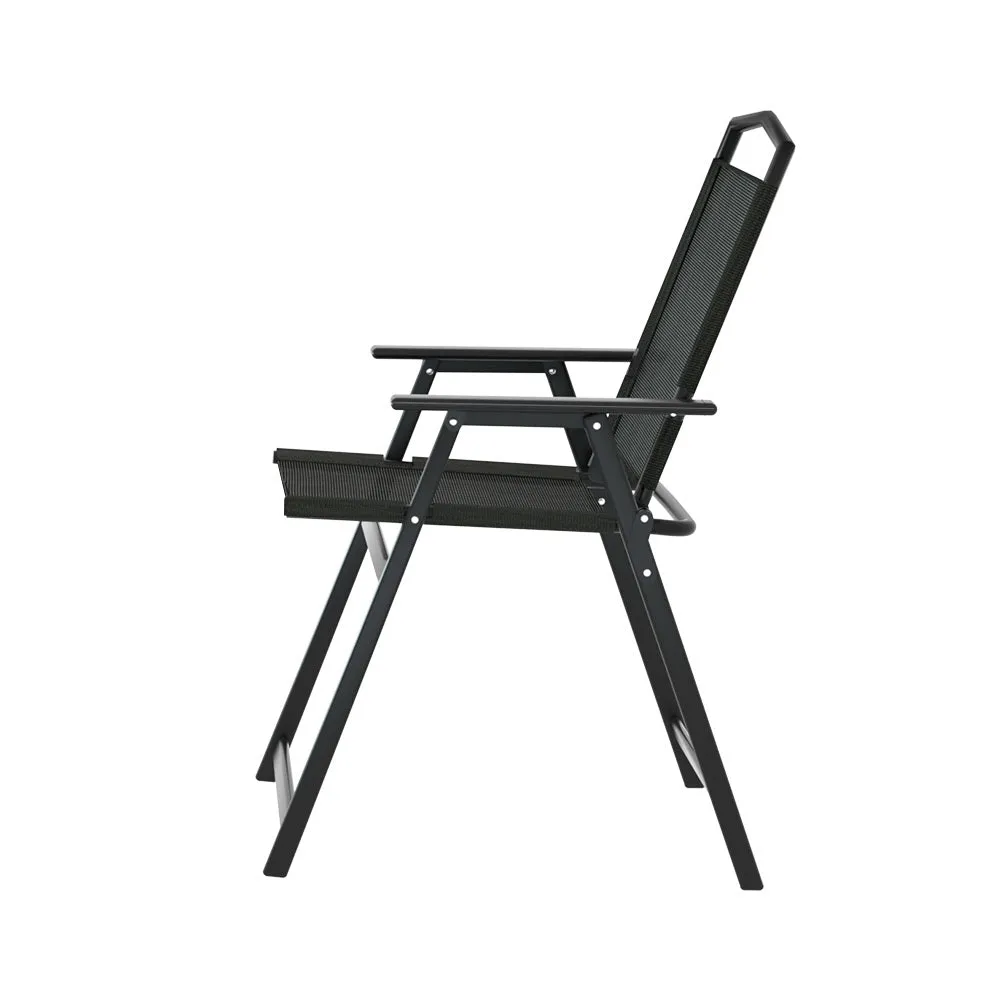Outdoor Folding Chair with Steel Frame and Water-Resistant Fabric