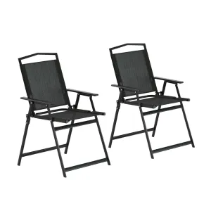 Outdoor Folding Chair with Steel Frame and Water-Resistant Fabric