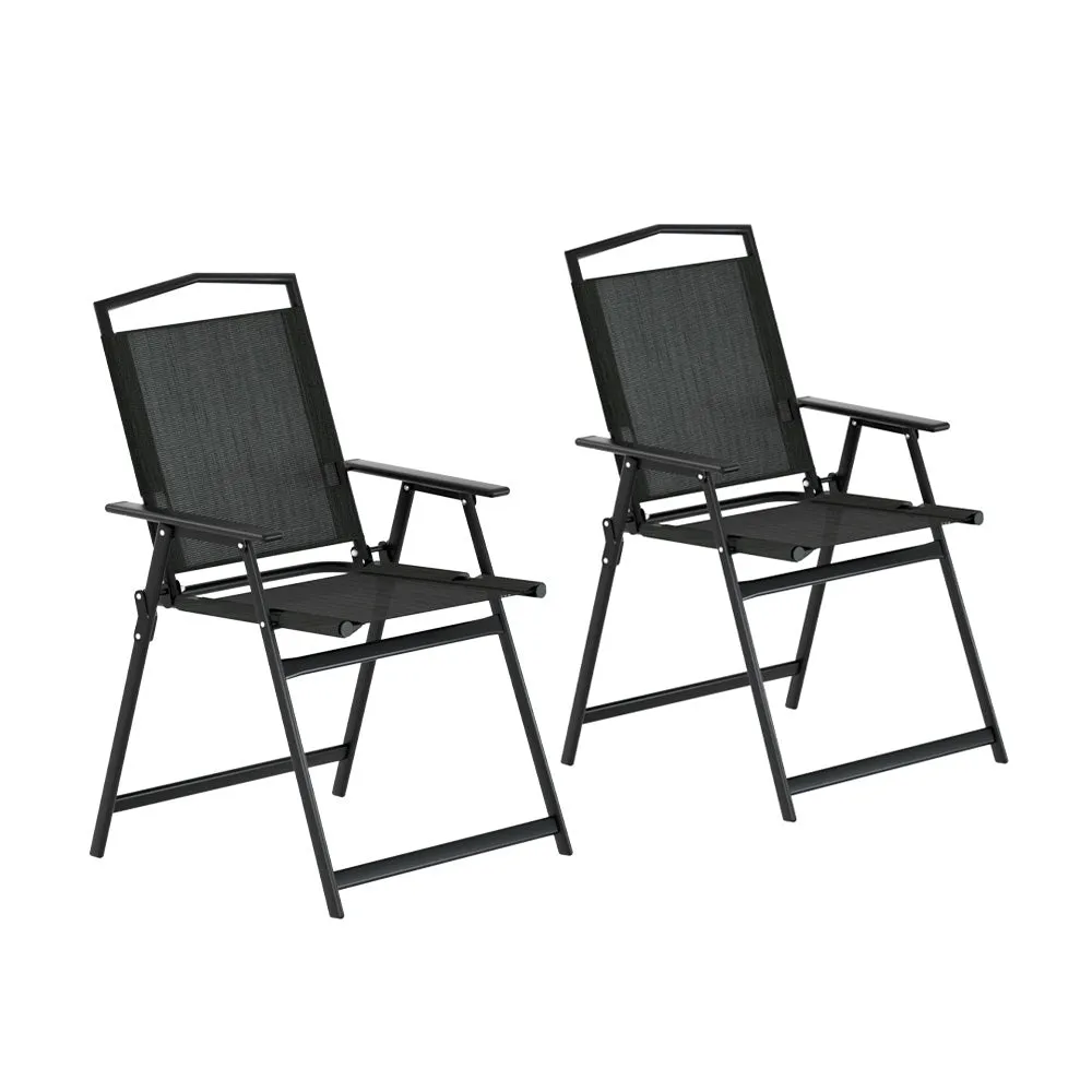 Outdoor Folding Chair with Steel Frame and Water-Resistant Fabric