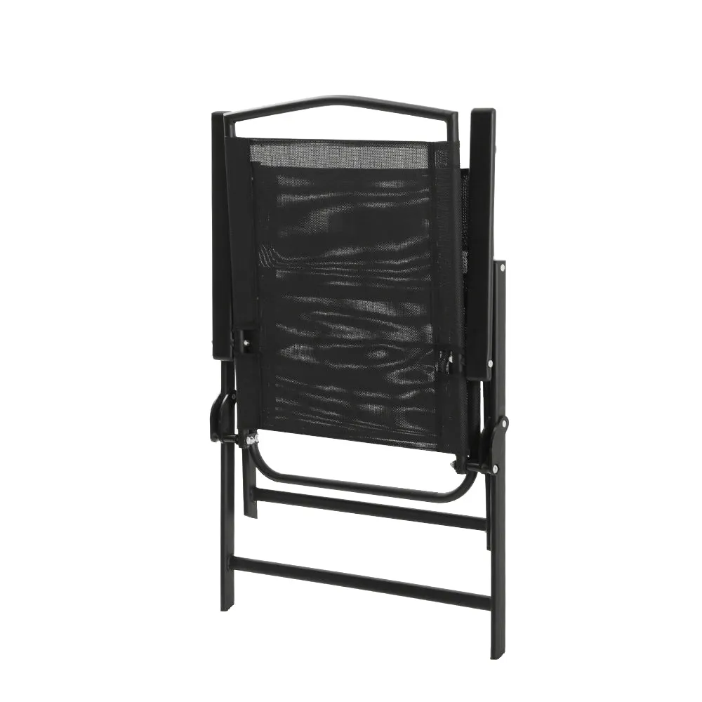 Outdoor Folding Chair with Steel Frame and Water-Resistant Fabric