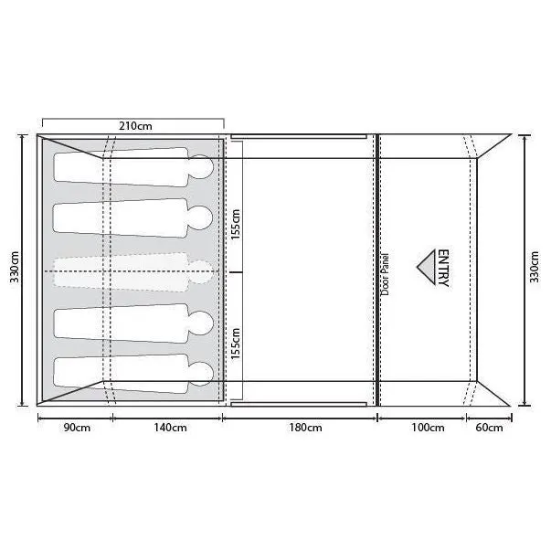 Outdoor Revolution Atom 500 4 1 Person Family Tent