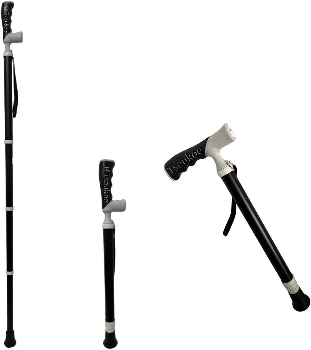 Outdoor Trekking Pole, Titanium Alloy Telescopic Walking Stick, Non-Slip, Ultra-Light, Convenient, Adjustable, Suitable for Travel, Hiking and Elderly People