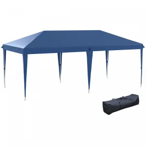 Outsunny 10'x19' Outdoor Easy Set Up Pop Up Tent Party Tent With Carry Bag|Outsunny Tente De Fete 10'x19' Facile A Installer Avec Sac De Transport