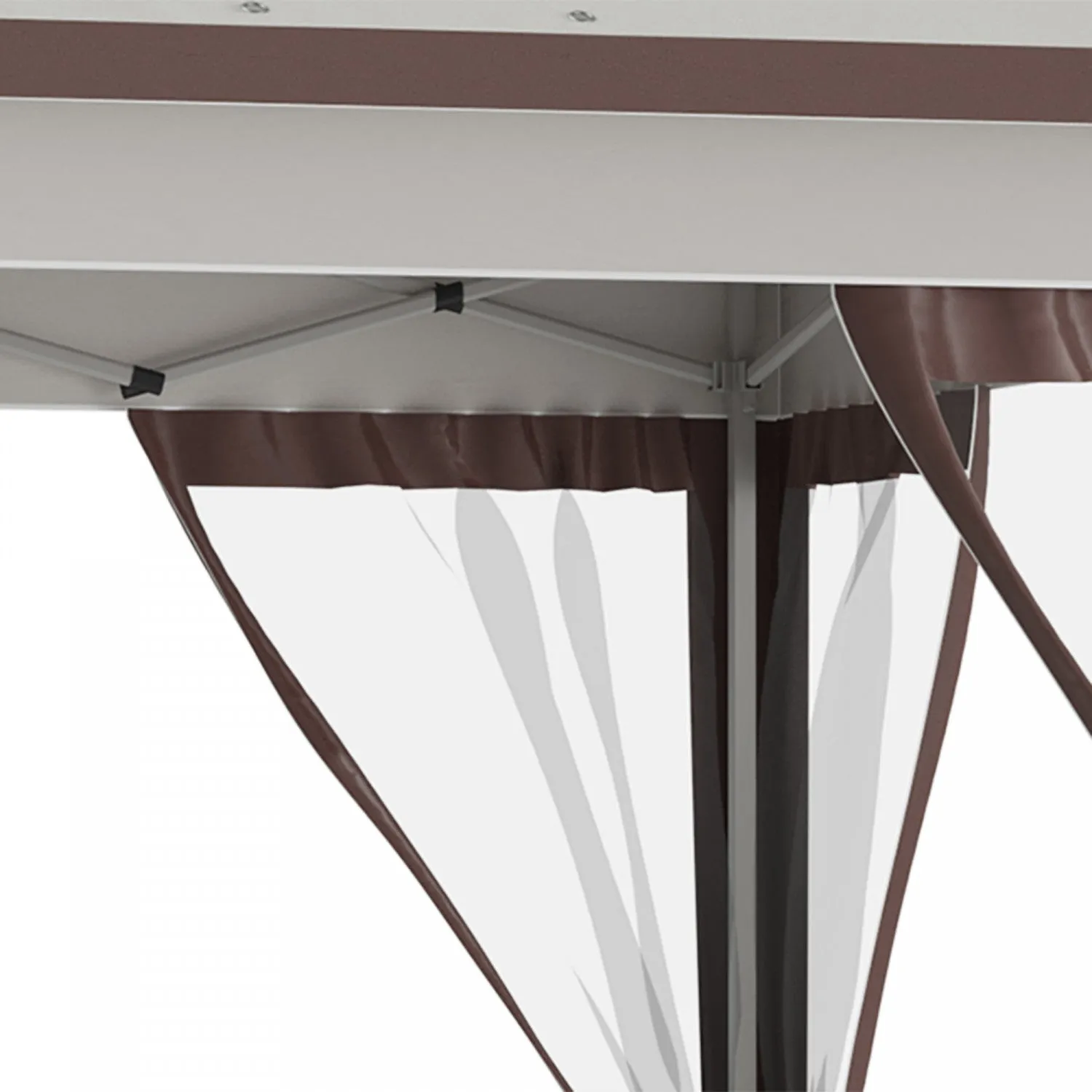 Outsunny 12' X 12' Pop Up Canopy Sun Shade Instant Tent Folding With Mesh Sidewalls, 3-level Adjusta|Outsunny Tente Instantanee Pliable Avec Parois Laterales En Maille, Hauteur Reglable A 3 Niveaux Et