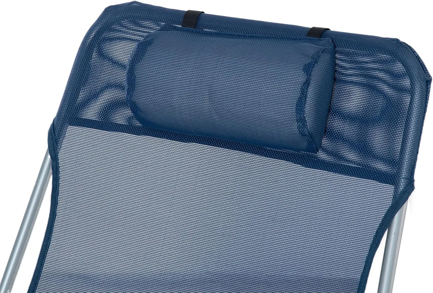 Outsunny Folding Chaise Lounge Chair, Pool Sun Tanning Chair, Outdoor Lounge Chair with Reclining Back, Breathable Mesh Seat, Headrest for Beach, Yard, Patio, Dark Blue
