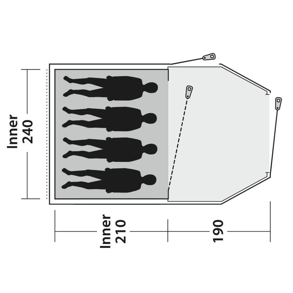Outwell Earth 4 Tent - 4 Man Tunnel Tent