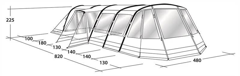 Outwell Vermont 7SA Air, 7 Person Family Tent 2018 in Grey