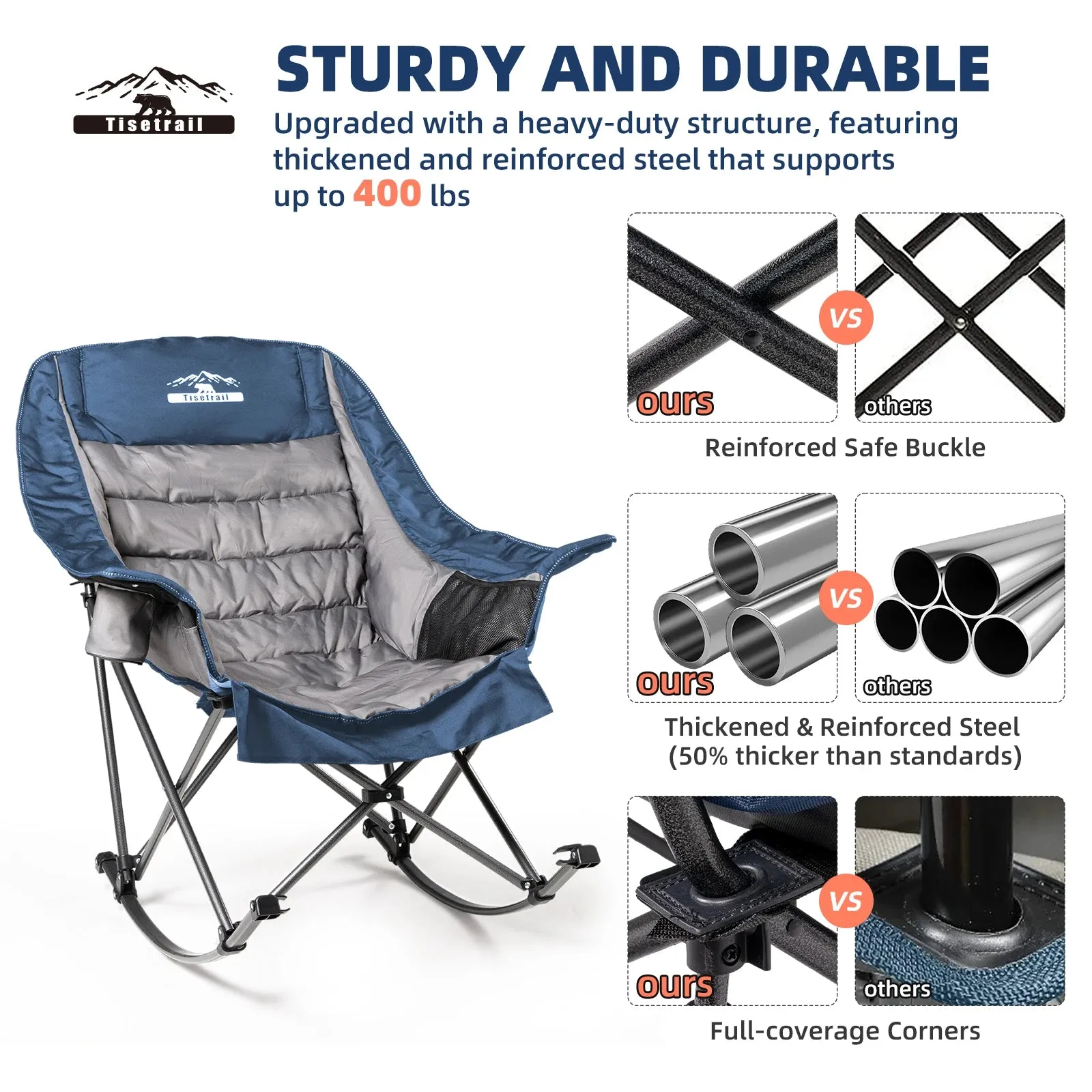 Oversized Rocking Camp Chair