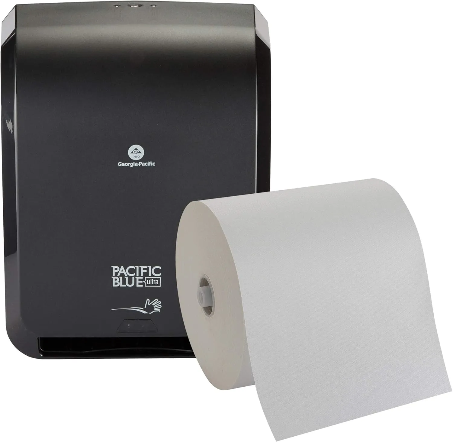 Pacific Blue Ultra 8" High-Capacity Automated Touchless Paper Towel Dispenser Starter Kit by GP PRO (Georgia-Pacific), Black Dispenser (59590) 1 White Towel Roll (26491)