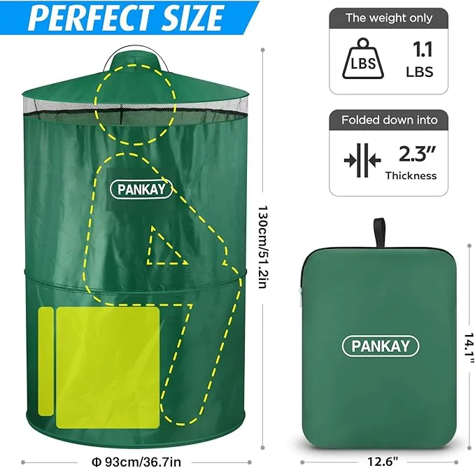 PANKAY Pop Up Privacy Tent, Portable Outdoor Camping Bathroom Toilet Tent, Collapsible Shelter for Camping & Emergency – Lightweight & Sturdy, Easy Set Up, Foldable - with Carry Bag