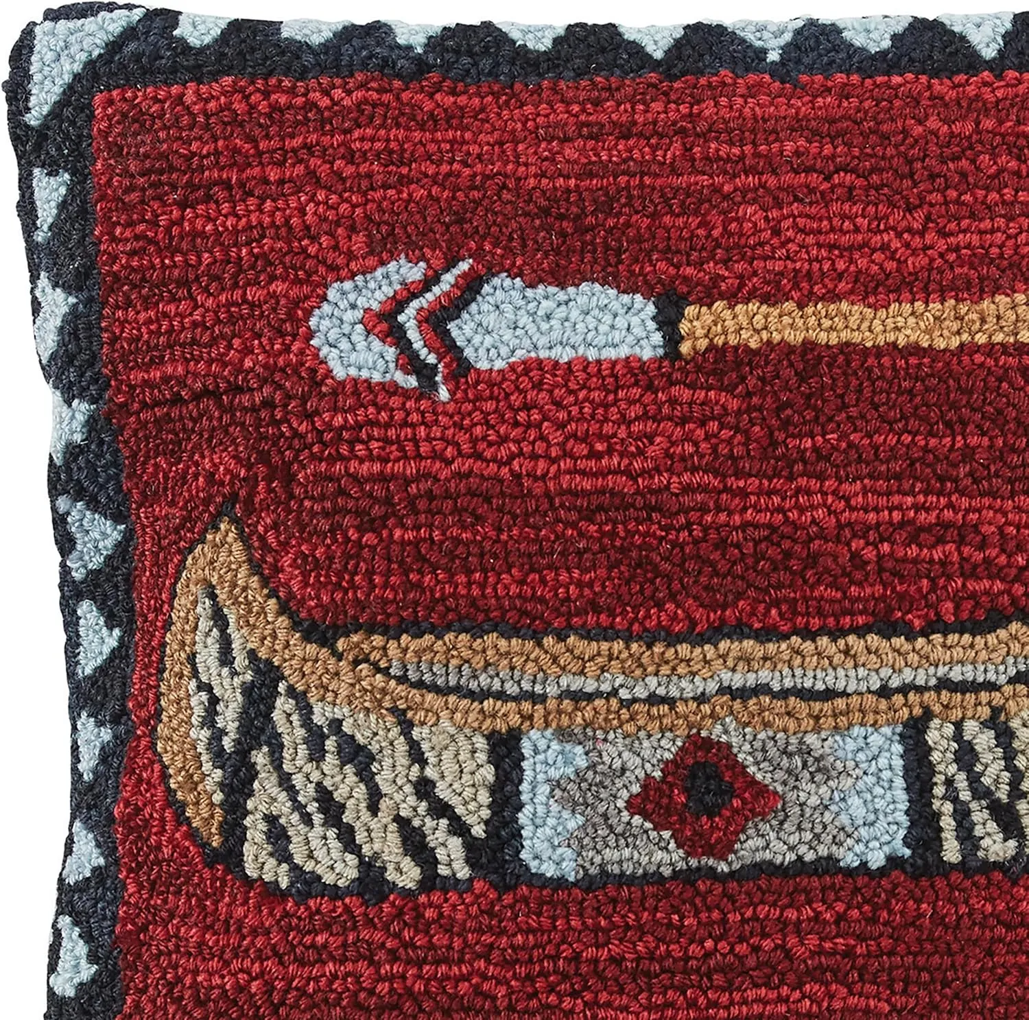 Park Designs Wilderness Canoe Hooked Pillow Cover 18"