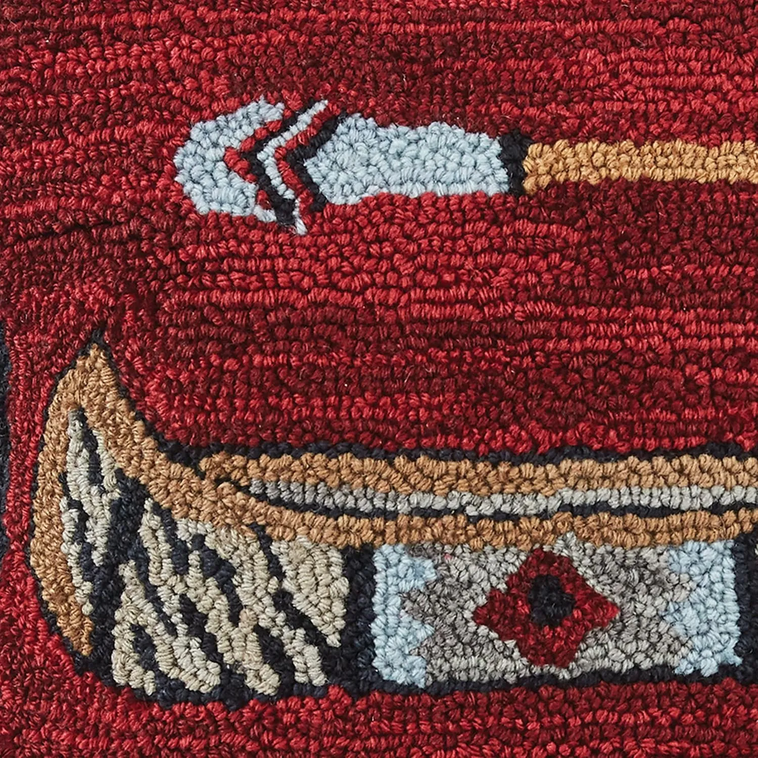 Park Designs Wilderness Canoe Hooked Pillow Cover 18"