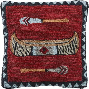Park Designs Wilderness Canoe Hooked Pillow Cover 18"