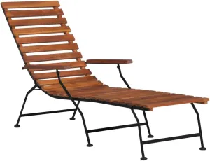 Patio Deck Chair Solid Wood Acaciapatio Camping Chairs Tanning Chair Recliner Suitable for Garden Courtyard