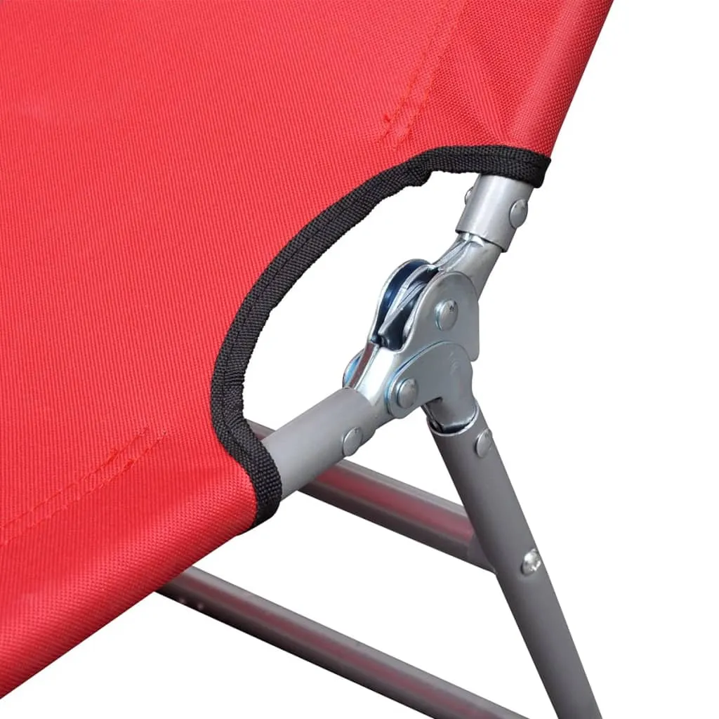 Patio Lounge Chair Folding Sunlounger Sunbed with Head Cushion Steel