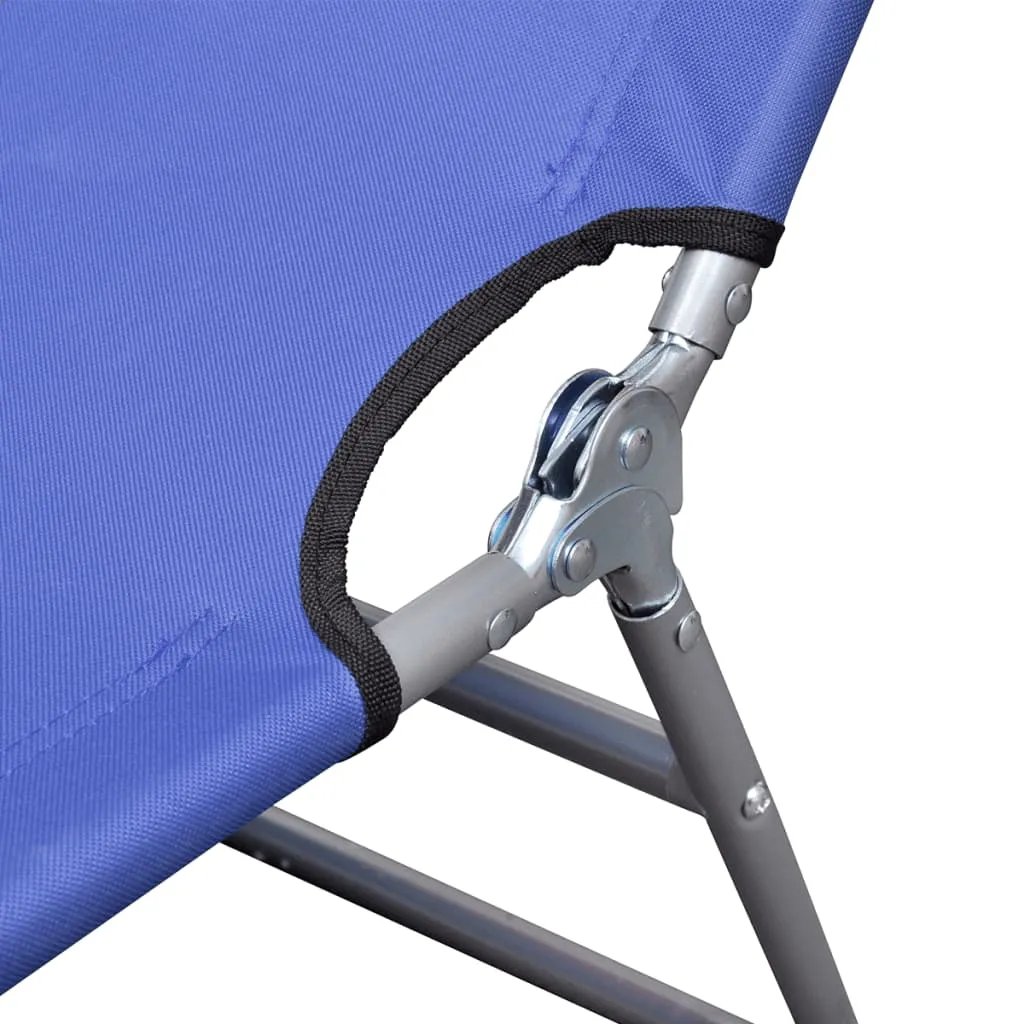 Patio Lounge Chair Folding Sunlounger Sunbed with Head Cushion Steel