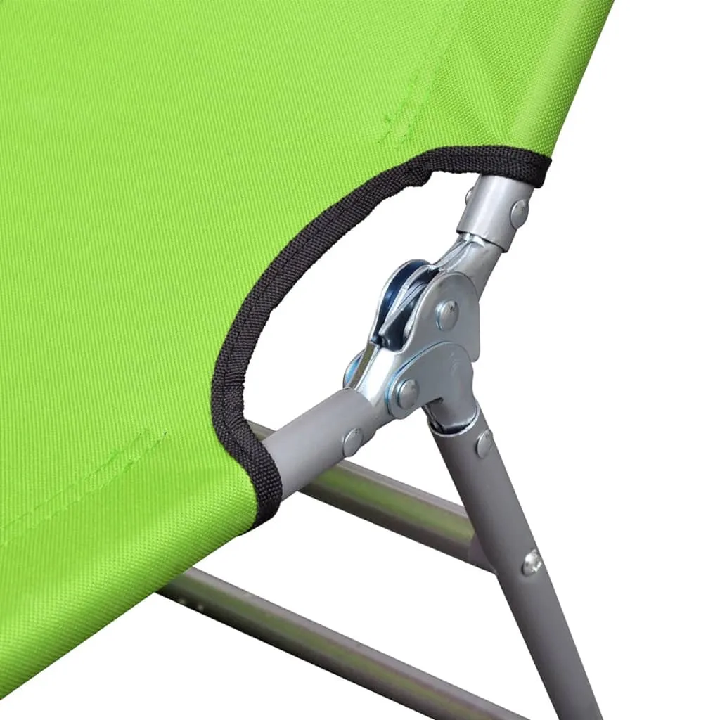 Patio Lounge Chair Folding Sunlounger Sunbed with Head Cushion Steel