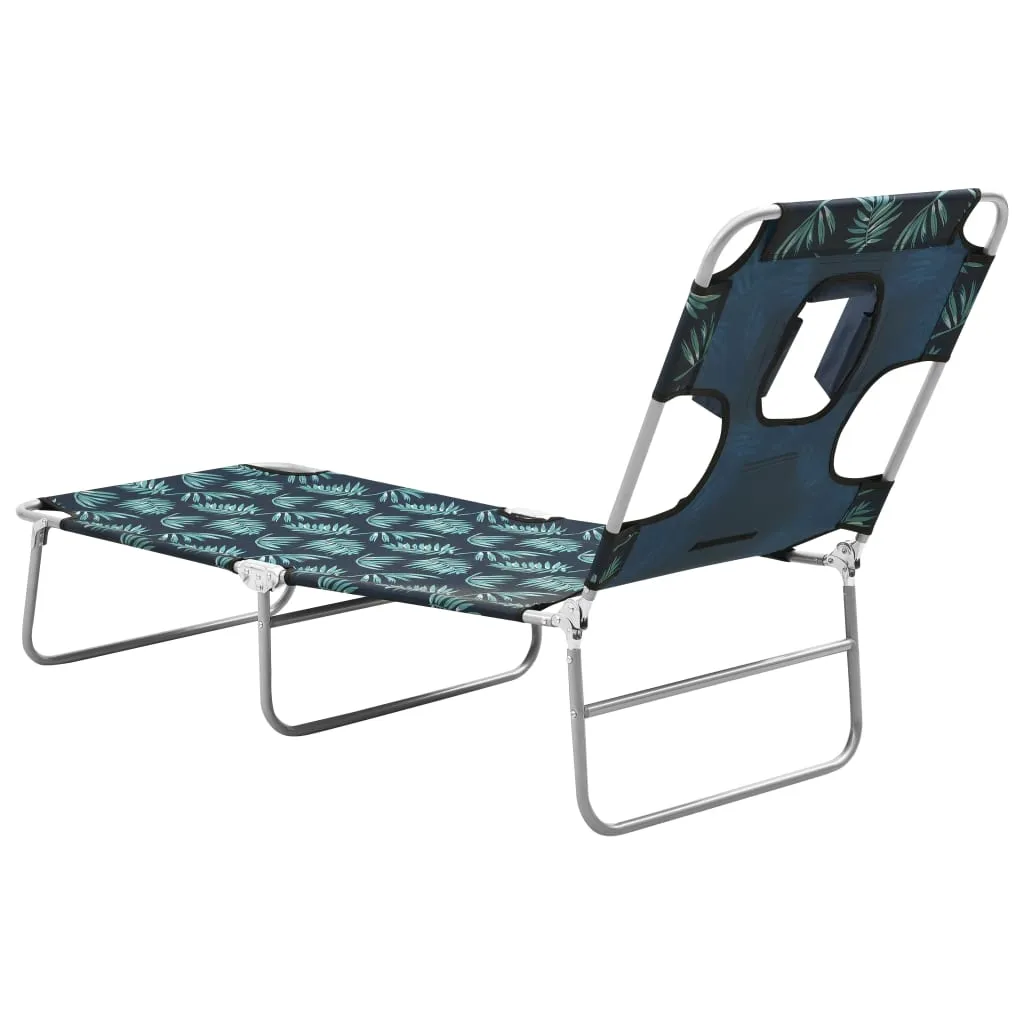 Patio Lounge Chair Folding Sunlounger Sunbed with Head Cushion Steel