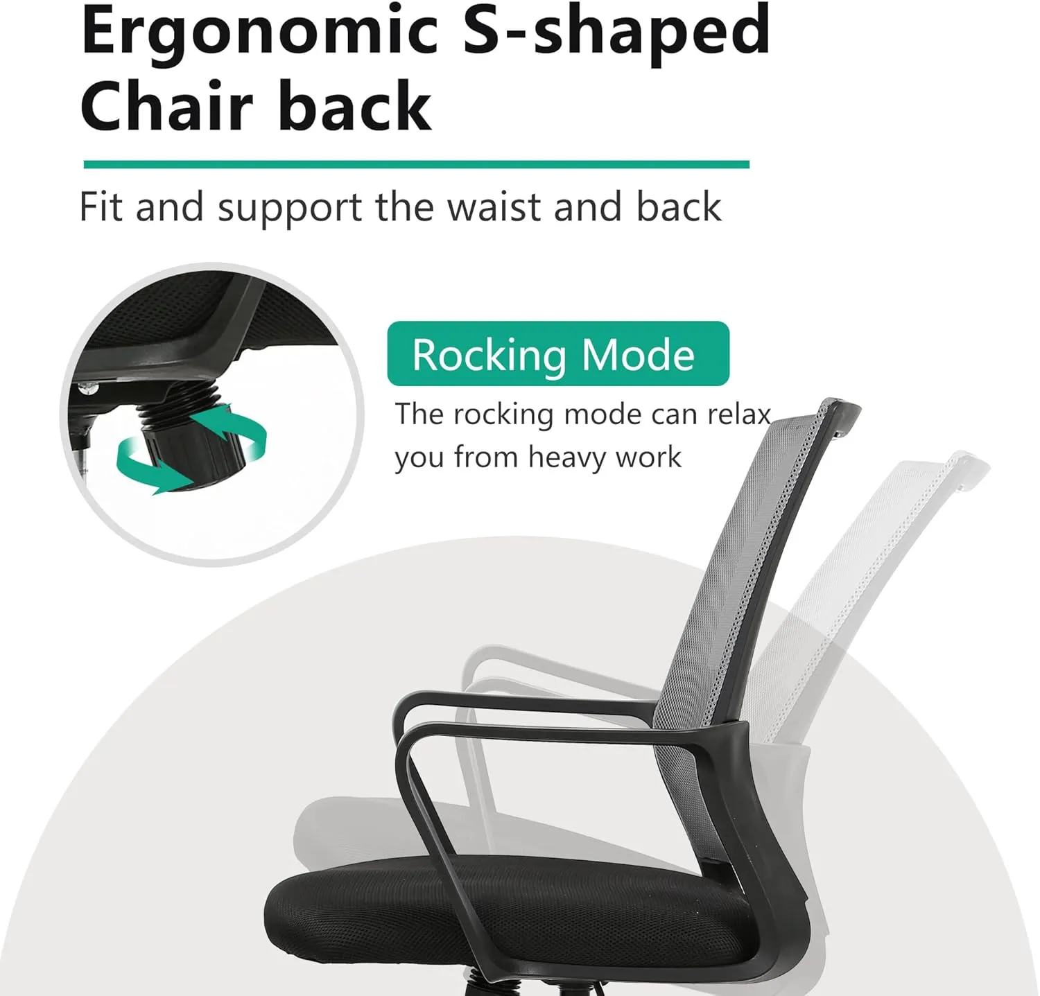 PayLessHere Gaming Chair Ergonomic Computer Chair Office Chair Video Game Chairs with Lumbar Support Desk Chair Armrest Mid Black Cushion Swivel Rolling Chair with Wheels for Home Office (Grey)