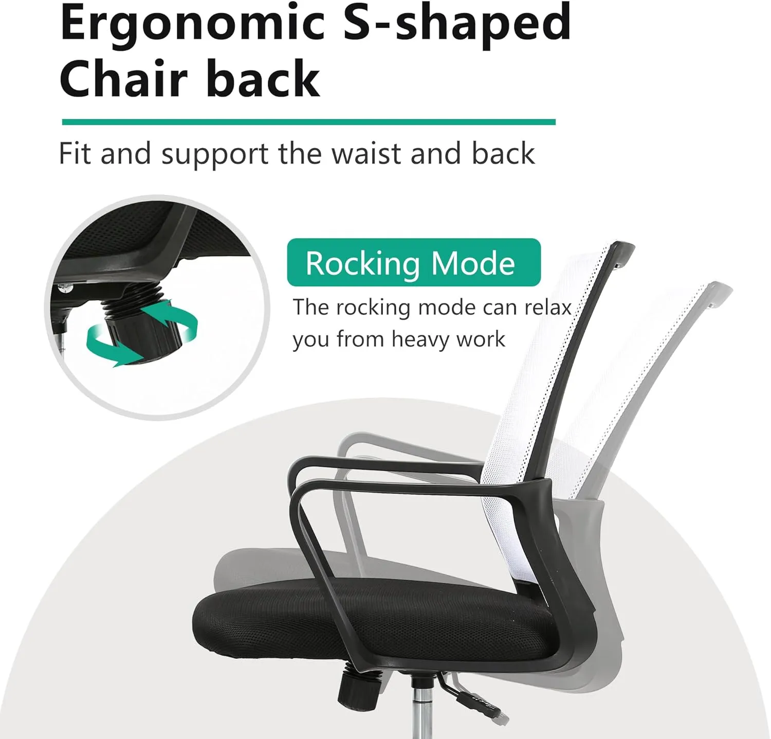 PayLessHere Gaming Chair Ergonomic Computer Chair Office Chair Video Game Chairs with Lumbar Support Desk Chair Armrest Mid Black Cushion Swivel Rolling Chair with Wheels for Home Office (White)