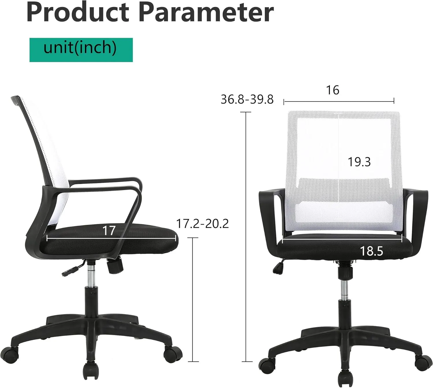 PayLessHere Gaming Chair Ergonomic Computer Chair Office Chair Video Game Chairs with Lumbar Support Desk Chair Armrest Mid Black Cushion Swivel Rolling Chair with Wheels for Home Office (White)