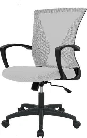 PayLessHere Office Computer Gaming Chair Ergonomic Mesh Desk Chair Adjustable Video Game Chairs with 360 Degrees Swivel Wheels Armrest Lumbar Support for Home Office,Grey