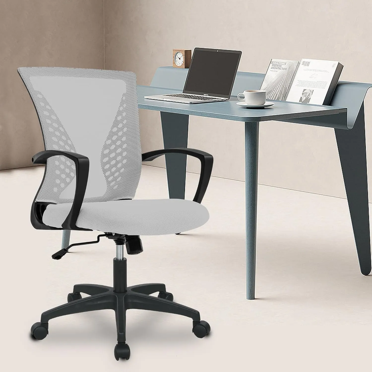 PayLessHere Office Computer Gaming Chair Ergonomic Mesh Desk Chair Adjustable Video Game Chairs with 360 Degrees Swivel Wheels Armrest Lumbar Support for Home Office,Grey