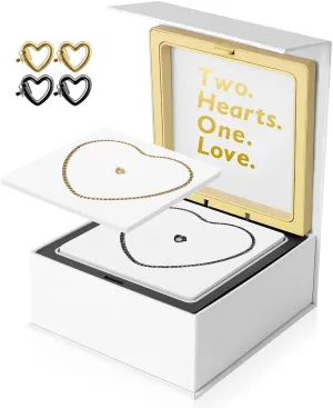 Permanent Couples Bracelet Kit – Locking Heart Clasp DIY Bracelet Set for Couples, Friends, and Family – Unique Gift for Anniversary, Valentine’s Day, Birthday – His & Hers Matching Bracelets