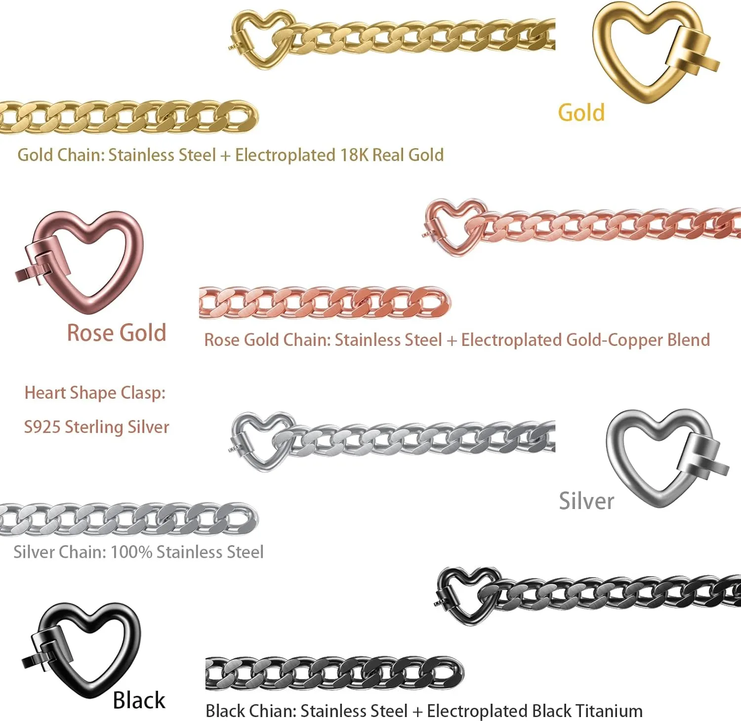 Permanent Couples Bracelet Kit – Locking Heart Clasp DIY Bracelet Set for Couples, Friends, and Family – Unique Gift for Anniversary, Valentine’s Day, Birthday – His & Hers Matching Bracelets