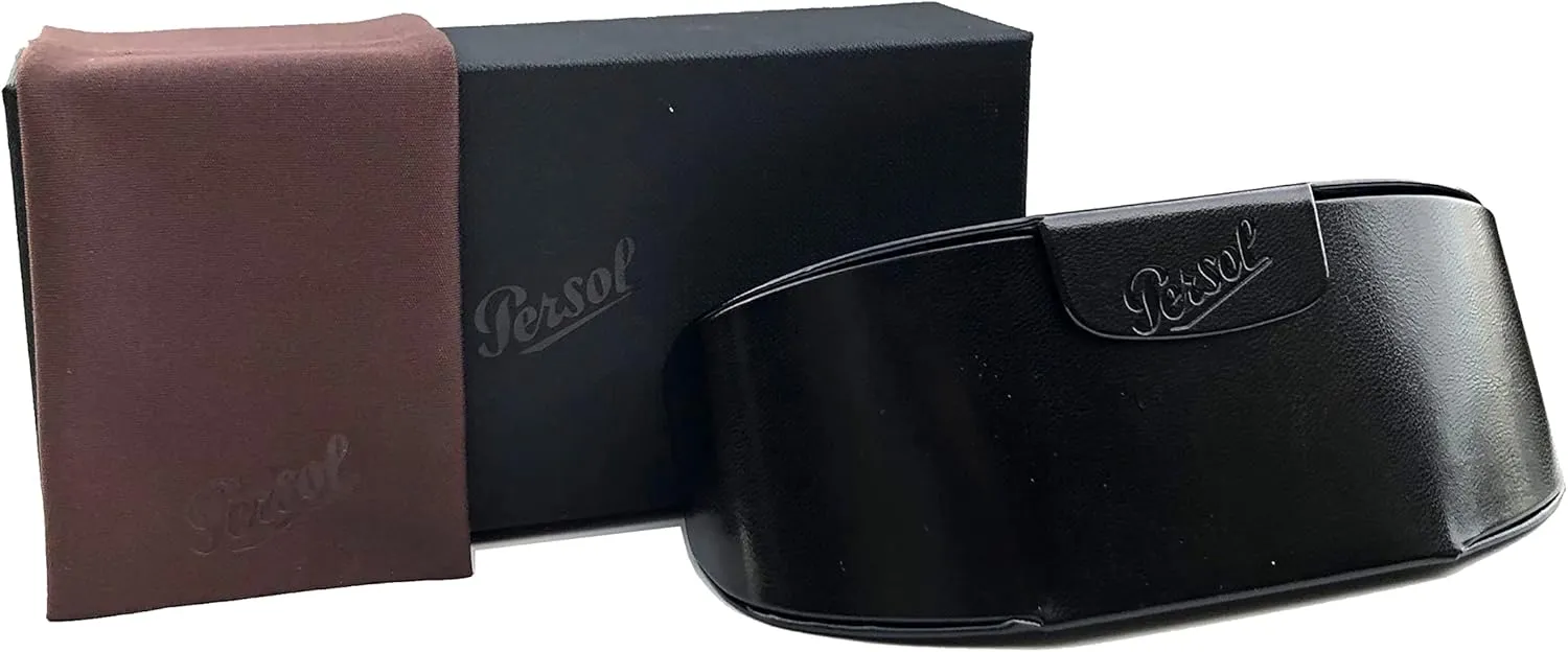 Persol Francis PO3332S Rectangle Sunglasses for Men for Women   BUNDLE With Designer iWear Complimentary Eyewear Kit